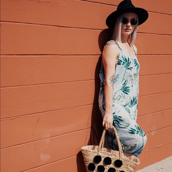 Peach Love California Pants - Peach Love tropical jumpsuit with pockets - Small